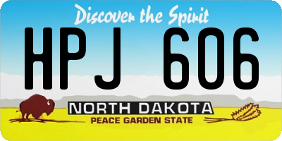 ND license plate HPJ606