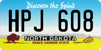 ND license plate HPJ608