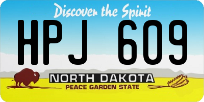 ND license plate HPJ609