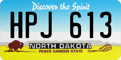 ND license plate HPJ613