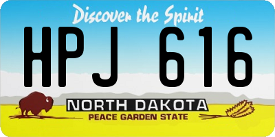 ND license plate HPJ616