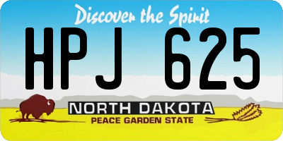 ND license plate HPJ625