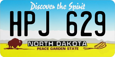 ND license plate HPJ629
