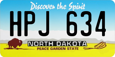 ND license plate HPJ634