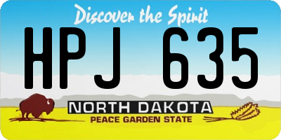 ND license plate HPJ635