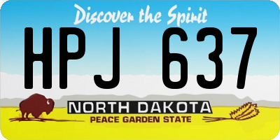 ND license plate HPJ637