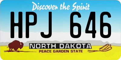 ND license plate HPJ646