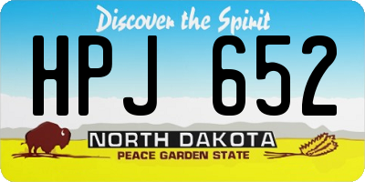 ND license plate HPJ652