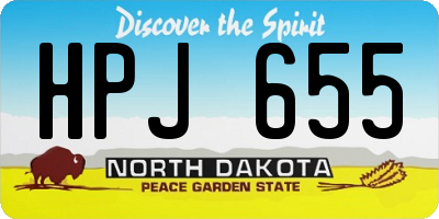 ND license plate HPJ655
