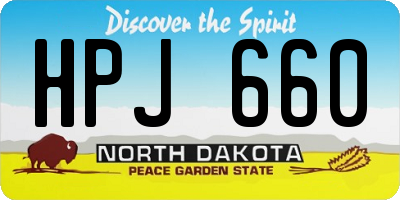 ND license plate HPJ660