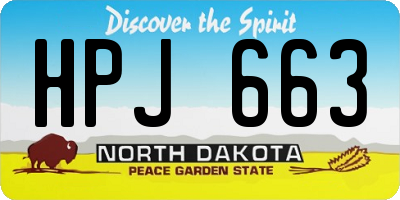 ND license plate HPJ663
