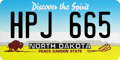 ND license plate HPJ665