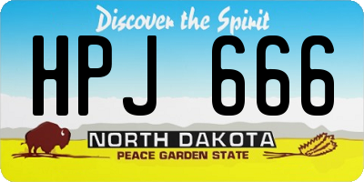 ND license plate HPJ666