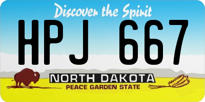 ND license plate HPJ667