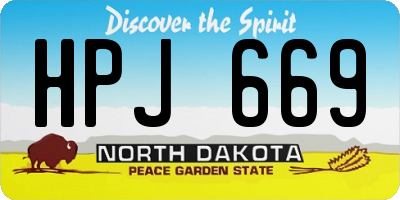 ND license plate HPJ669