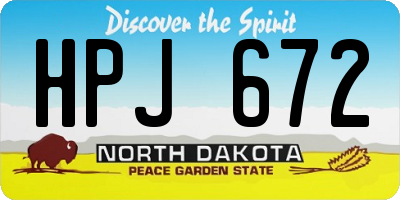 ND license plate HPJ672