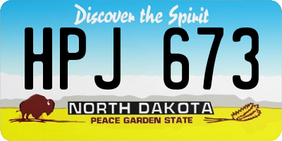 ND license plate HPJ673