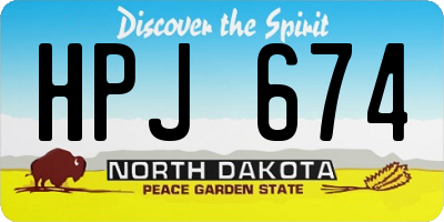 ND license plate HPJ674