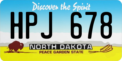 ND license plate HPJ678