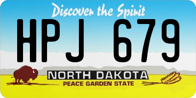 ND license plate HPJ679