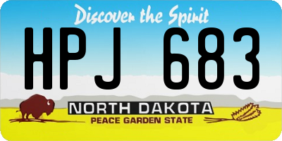 ND license plate HPJ683