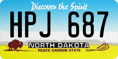 ND license plate HPJ687