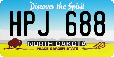 ND license plate HPJ688
