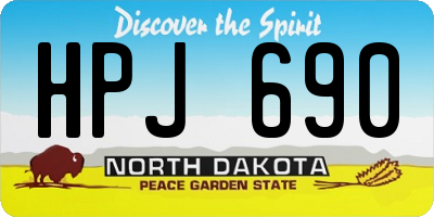 ND license plate HPJ690