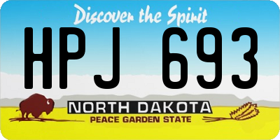 ND license plate HPJ693