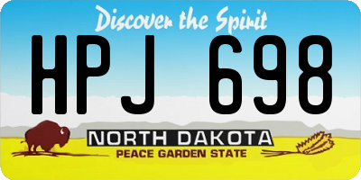 ND license plate HPJ698