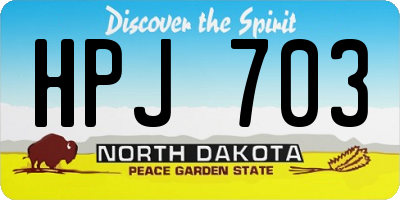 ND license plate HPJ703