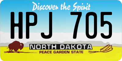 ND license plate HPJ705