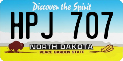 ND license plate HPJ707