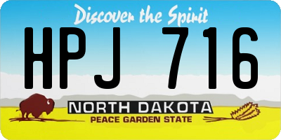 ND license plate HPJ716