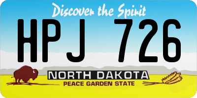 ND license plate HPJ726