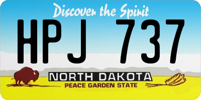 ND license plate HPJ737