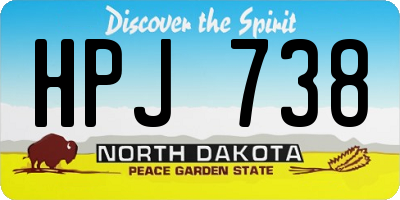 ND license plate HPJ738