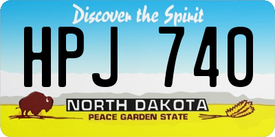 ND license plate HPJ740