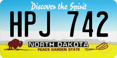 ND license plate HPJ742