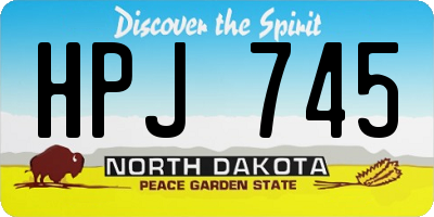 ND license plate HPJ745