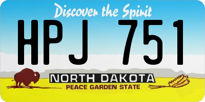 ND license plate HPJ751
