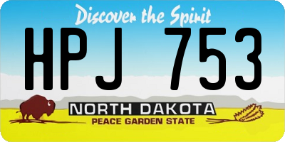 ND license plate HPJ753