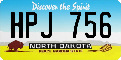 ND license plate HPJ756