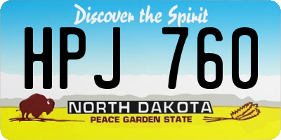 ND license plate HPJ760