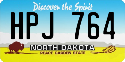 ND license plate HPJ764