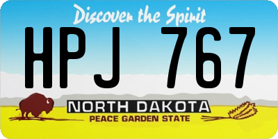 ND license plate HPJ767