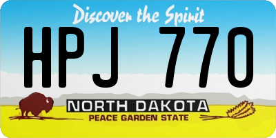 ND license plate HPJ770