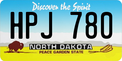 ND license plate HPJ780