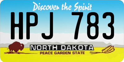 ND license plate HPJ783