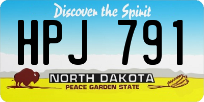 ND license plate HPJ791